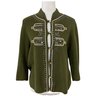 Chicos Green Embellished Cotton Jacket Size 2P Medium