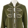 Chicos Green Embellished Cotton Jacket Size 2P Medium