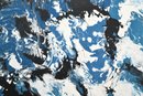 Abstract Blue Black White Canvas Art