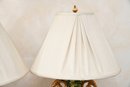 Pair Of Dual Shoulder Table Lamps With Painted Monkey Motif