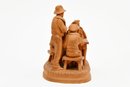 Terracotta Clay Sculpture Of Men Playing Cards Grasso Italy