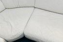 White Leather Section Sofa