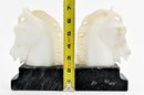 White Horse Head Marble Bookends