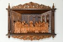 Last Supper Carved Wooden Display 35 X 28