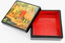 Black Lacquer Hand Painted Covered Box