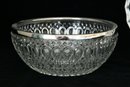 Silver Rim Crystal Bowl With Under Plate