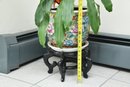 Colorful Asian Fishbowl Planter On Stand