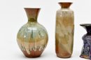 Four Drip Glaze Pottery Vases