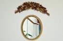 Lovely Gold Oval Wall Mirror And Swag