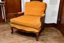 Cane Back Easy Chair With Velvet Cushions