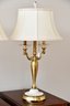 Pair Of Quoizel Brass Table Lamps (tested And Working)