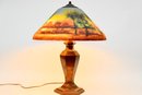 Tropical Sunset Stained Glass Lamp In The Style Of Handel