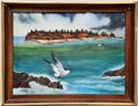 Isle Off The Coast Framed Canvas Painting