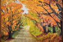 Autumn Trail Framed Canvas Painting