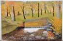 Forest River Canvas Painting Signed R Mondare