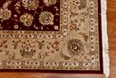 Red And Beige Bordered Floral Motif Rug