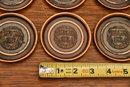 Set Of 6 Harvard University Embossed Copper Coasters