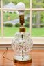 Small Waterford Crystal Table Lamp On Brass Base