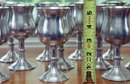 Set Of 14 English Pewter Drinking Goblets