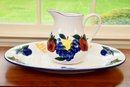 Dansk Hand Painted Pitcher And Platter