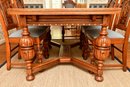 Jacobean Style Carved Oak Dining Table And Six Chairs