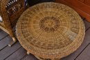 Wicker Rocking Chair With Matching Round Side Table