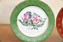 Pair Of Hand Painted Floral Display Plates