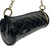 Helen Welsh Black Patent Leather Barrel Handbag