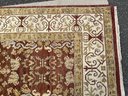 Large Wool Area Rug Shades Of Red, Beige, Green