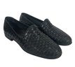 Bass Regina Black Leather Woven Loafers Size 8.5