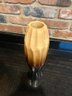 Hand Carved Ombre Mango Wood Vase From Thailand