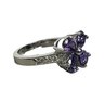 Flower Ring With Purple Stones