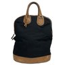 Gucci Vintage Black With Brown Leather Trim Dome Satchel Bag
