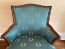 Custom Upholstered Laurel Leaf Silk Covered Side Chair