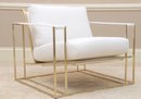 Milo Baughman Brushed Brass Sling Chair By Thayer Coggin Brand New