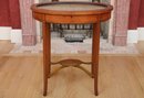 Satinwood Oval Display Cabinet Side Table