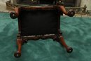 Ottoman Side Table With Green Bow Design
