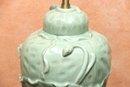 Vintage Marbro Italian Porcelain Lamp In Celadon Green