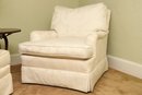 Upholstered Armchair With Matching Ottoman In Cream By Fredrick Edward