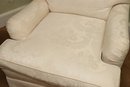 Upholstered Armchair With Matching Ottoman In Cream By Fredrick Edward