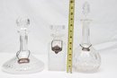 Eclectic Collection Of  3 Crystal Decanters