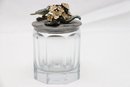 Jay Strongwater Lead Crystal Canister With Metal Bird Lid