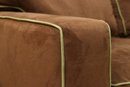 Mason-Art Custom Chocolate Brown Microfiber Sofa