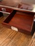 Vintage Aviator's Desk With Leather Blotter Insert ( Mirrors Separate Lots -  Not Included)