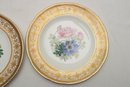Pair Of Floral And Gold Leaf Display Plates