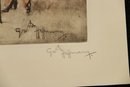 Unframed Signed Etchings By Gaston Hoffman Pencil Lithographs
