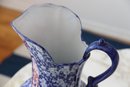 Blue And White Ironstone Pitcher And Bowl