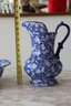 Blue And White Ironstone Pitcher And Bowl