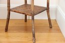 Antique Bamboo & Grasscloth Sewing Side Table