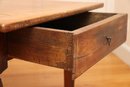 18th Century Cherry Wood Farmhouse Table With Storage Drawers